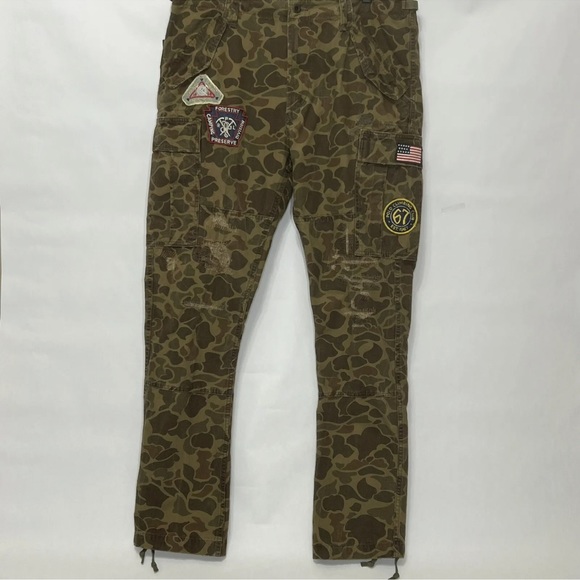 Polo Ralph Lauren Other - Polo Ralph Lauren Men Size 34 X 32 Voyager Multi Camo Pants Patch Work Utility